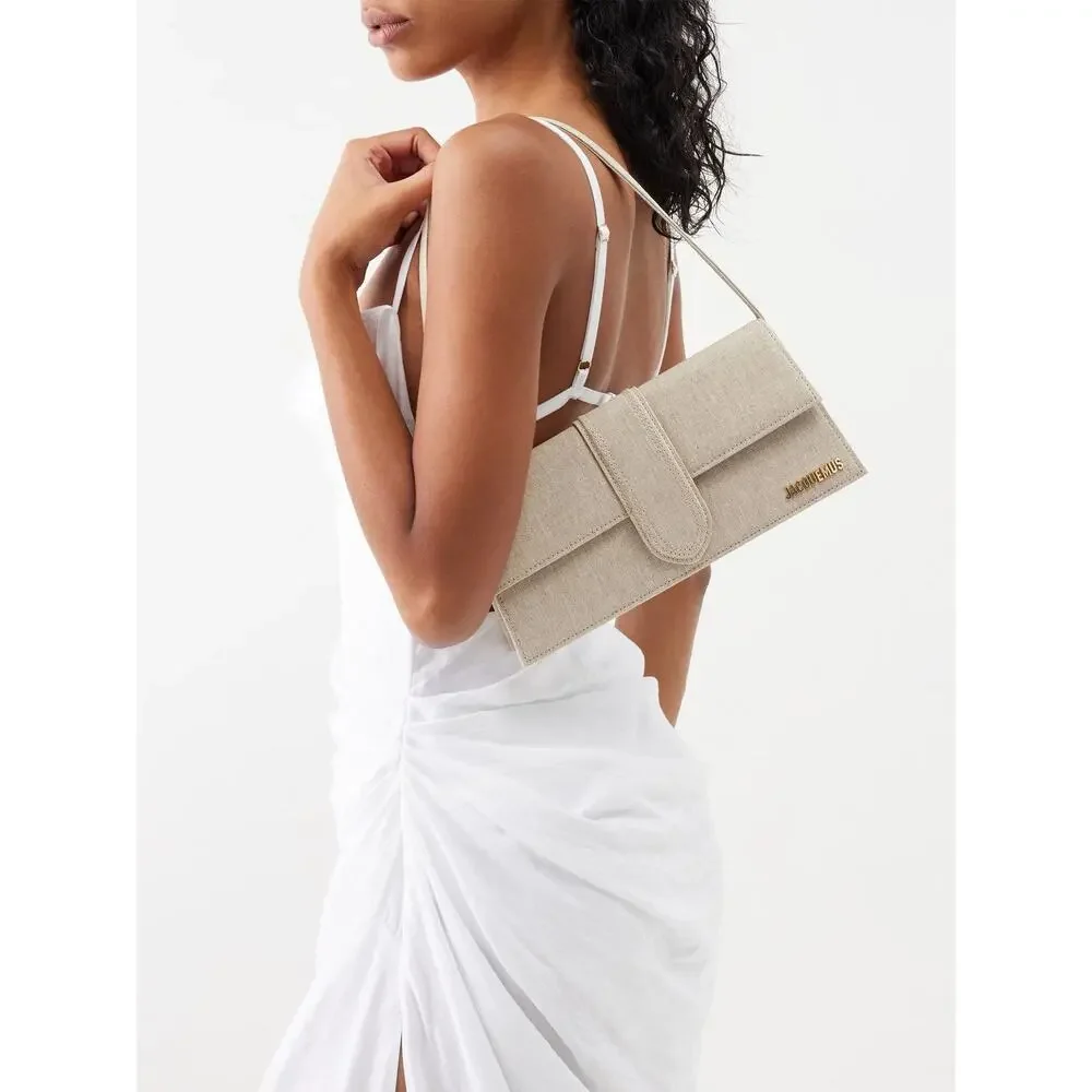 Jacquemus | Le Bambino Long Shoulder Bag | Beige Linen Exterior